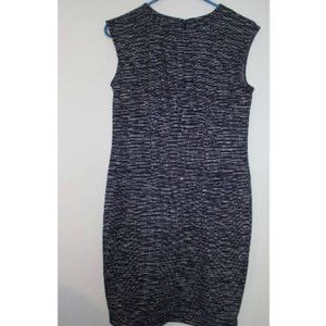 Ann Taylor Blue With White Brick Stripes Dress